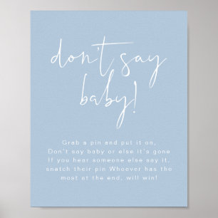 Poster LEAH Vibrant Pastel Dusty Blue Ne pas dire Bébé Si