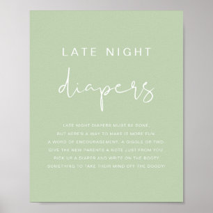 Poster LEAH Vibrant Pastel Green Late Night Diapers Jeu