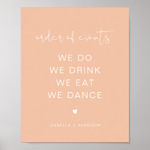 Poster LEAH Vibrant Pastel Mariage Ordre des événements