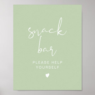 Poster LEAH Vibrant Pastel Pretty Green Spring Snack Bar