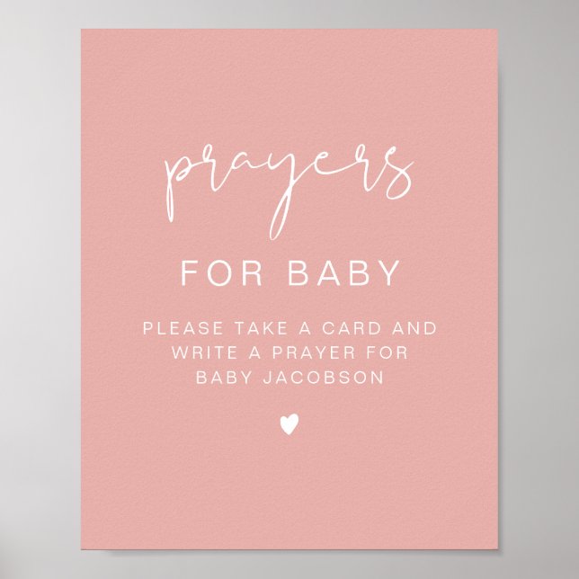Poster LEAH Vibrant Pastel Prières Baby showers pour bébé (Devant)