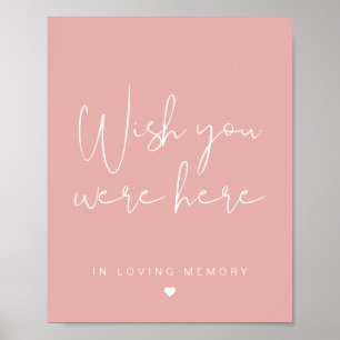 Poster LEAH Vibrant Pastel Rose Souhaite Que Vous Étiez I
