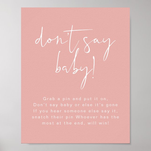 Poster LEAH Vibrant Pastel Rose Sweet Ne pas dire Bébé Si (Devant)