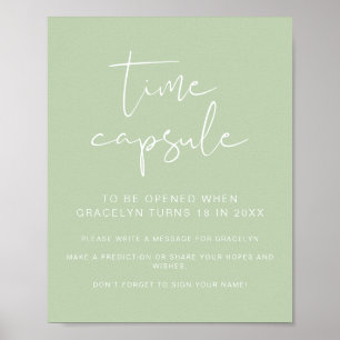 Poster LEAH Vibrant Vert Baby shower temps Capsule