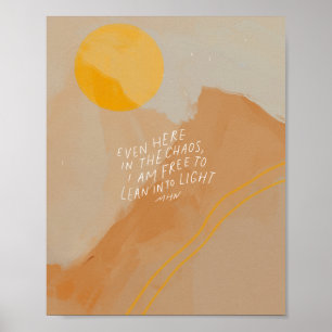 Poster Lean in Light - Citation Inspirationnelle Art Posi