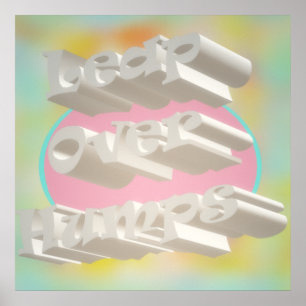 Poster Leap Over Humps art design brumeux pastels et blan