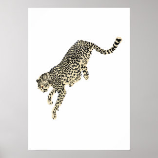 Poster Leaping Cheetah