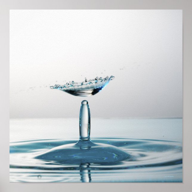 Poster L'eau tombe en collision pour former un parapluie (Devant)