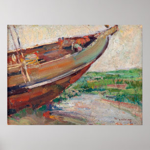 Poster Lebourg - Bateau de pêche sur le rivage