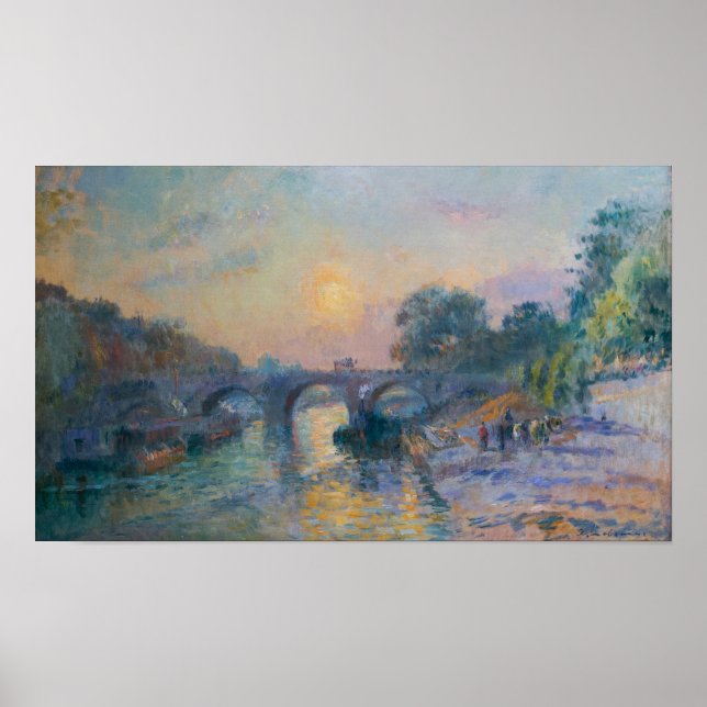 Poster Lebourg - Le Pont Marie Au Coucher Du Soleil (Devant)