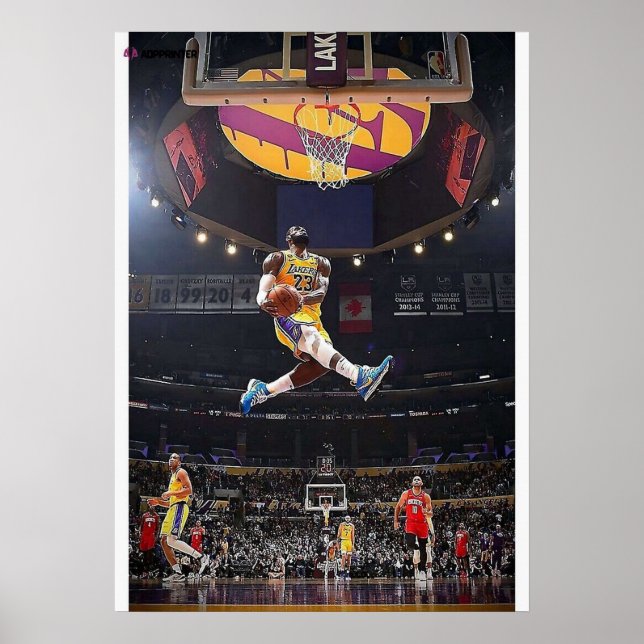 Poster lebron james, nba, basket-ball, roi james, slam du (Devant)