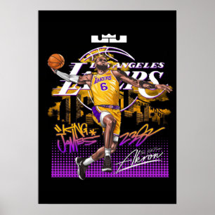 Poster lebron james, nba, basket-ball, roi james, slam du