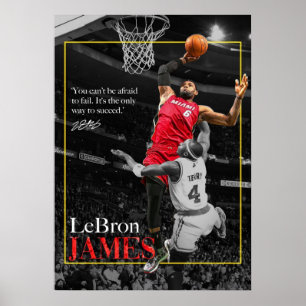 Poster lebron james, nba, basket-ball, roi james, slam du