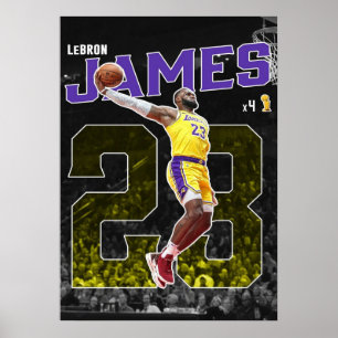Poster lebron james, nba, basket-ball, roi james, slam du