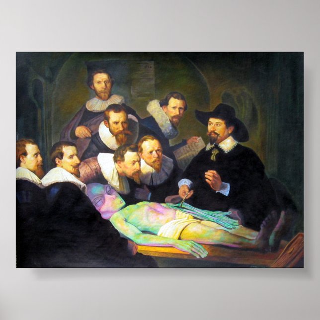 Poster Leçon d'anatomie avec peinture Alien horizontale (Devant)