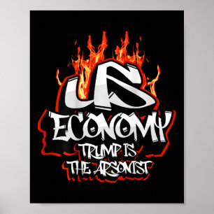 Poster L'économie américaine en feu L'attaquant Trump L'i