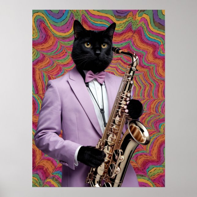 Poster Lecteur de saxophone Panther (Devant)