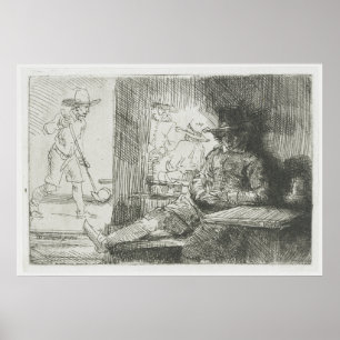 Poster Lecteur Ringball - Rembrandt Etching Golf Print