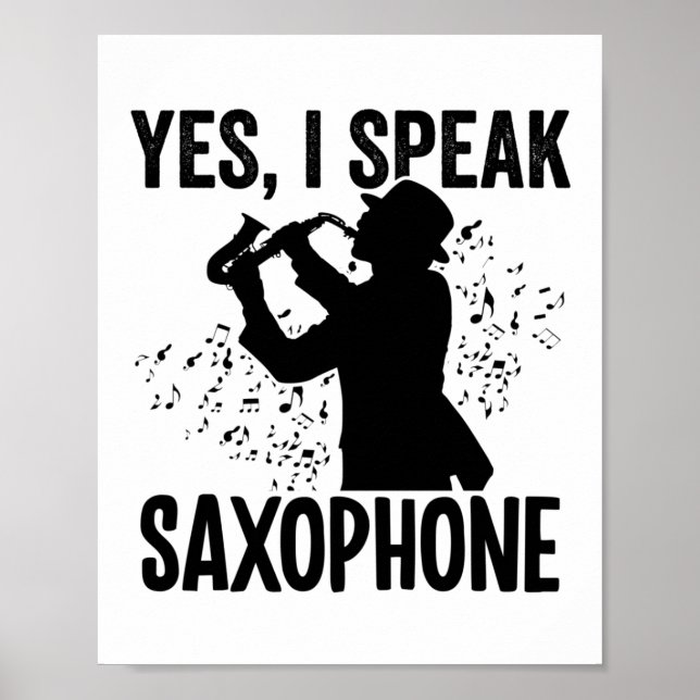Poster Lecteur saxophone | Musicien d'instruments de musi (Devant)