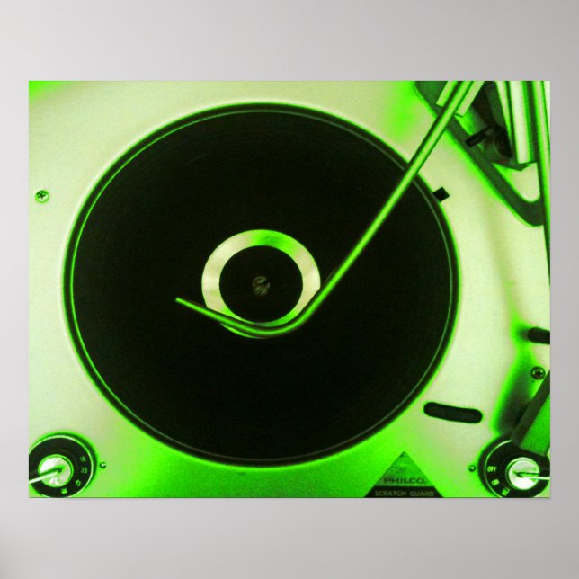 Poster Lecteur vintage Retro Vinyl (Devant)