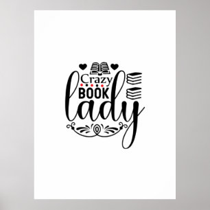 Poster Lecture Art fou livre dame