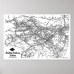 Poster Lecture Carte du système ferroviaire