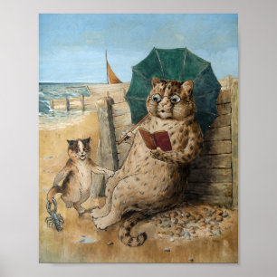Poster Lecture de chats par Louis Wain