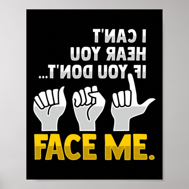 Poster Lecture de la lèvre ASL Gesture main sourde Perte  (Devant)