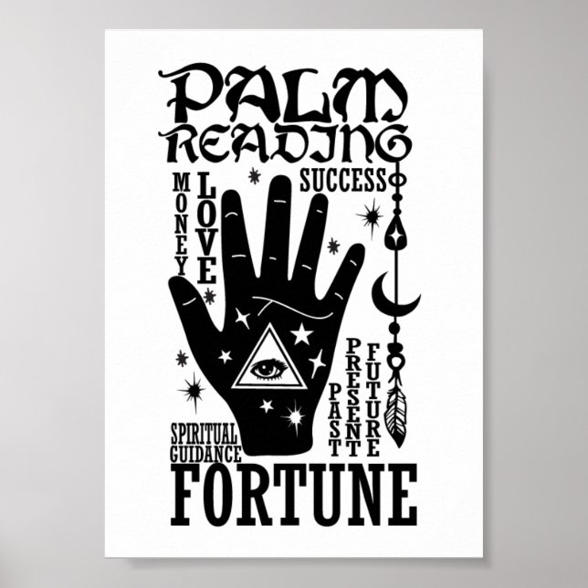 Poster Lecture de Palme Orientation Spirituelle Fortune (Devant)