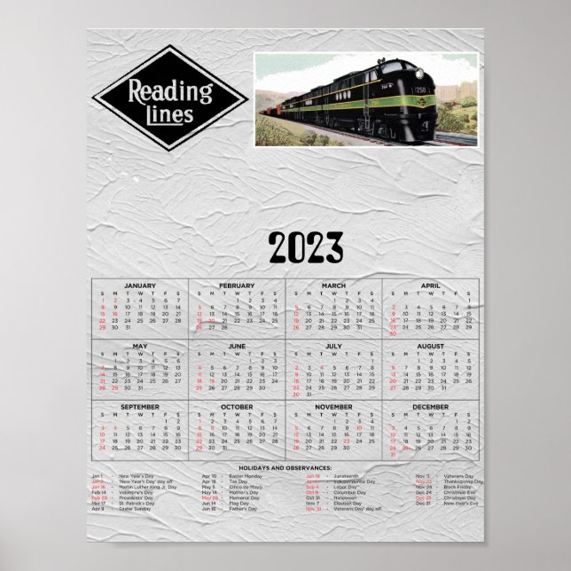 Poster Lecture du calendrier ferroviaire (Devant)