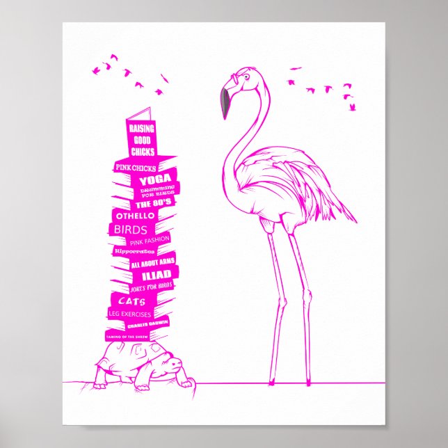 Poster Lecture Flamant rose (Devant)