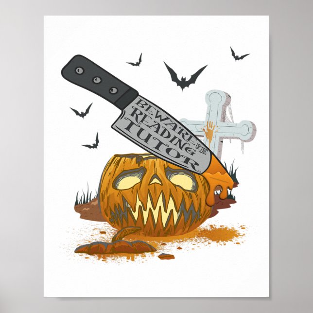 Poster Lecture Tutor Funny Halloween Party (Devant)