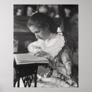 Poster Lecture victorienne de fille