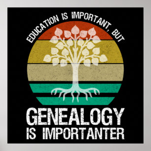 Poster L'Éducation Est Importante Mais La Généalogie Impo