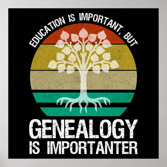 Poster L'Éducation Est Importante Mais La Généalogie Impo (Devant)