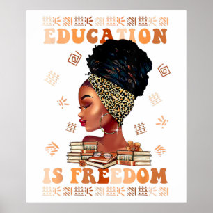 Poster L'éducation est la liberté avec les femmes africai