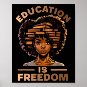Poster L'éducation est la liberté Histoire noire afro-amé