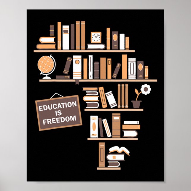 Poster L'éducation est la liberté Histoire noire afro-amé (Devant)