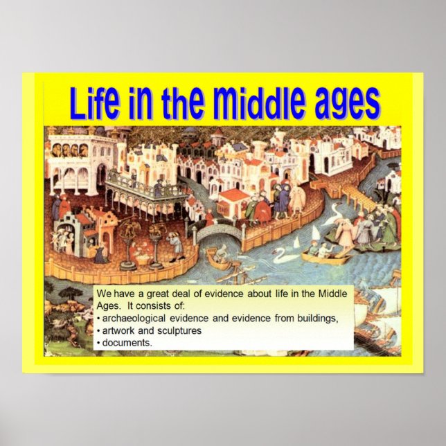 Poster L'éducation, l'histoire, la vie au Moyen Age (Devant)