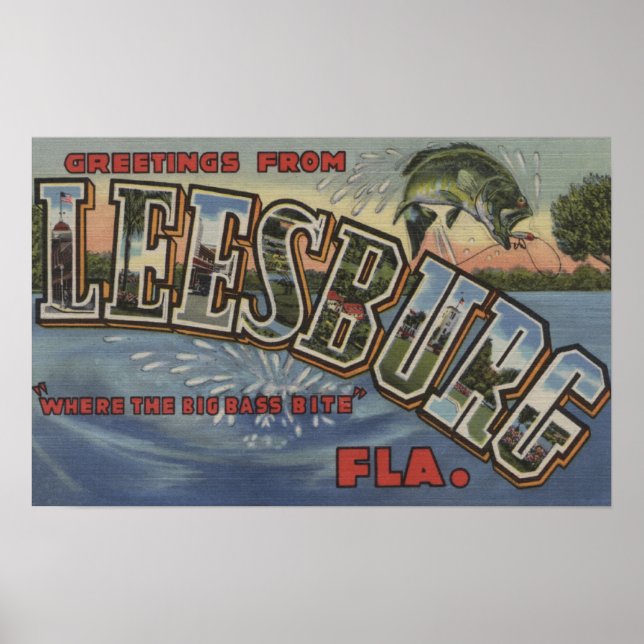 Poster Leesburg, Floride - Scènes de grandes lettres (Devant)