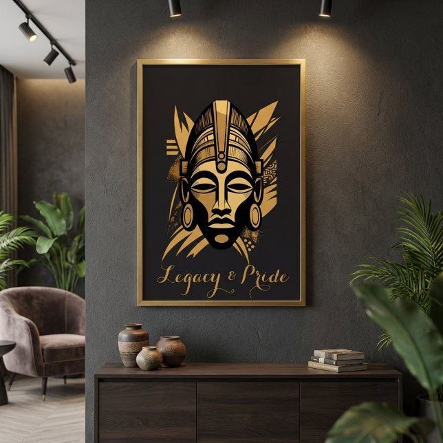 Poster Legacy & Pride African Mask Art - Black History  (Créateur téléchargé)