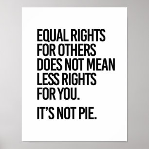 Poster L'égalité des droits n'est pas tarte - - la