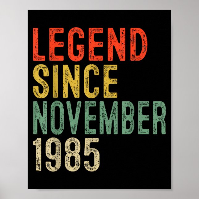 Poster Legend Since November 1985 40th Birthday 40 Year O (Devant)