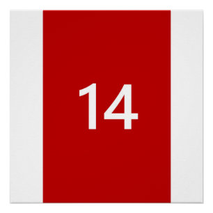 Poster Légendaire n° 14 en rouge et blanc