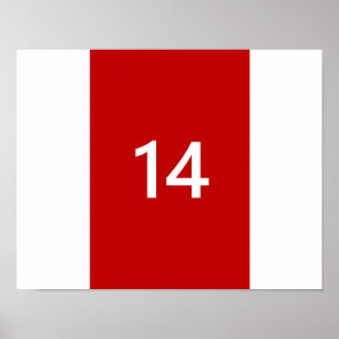 Poster Légendaire n° 14 en rouge et blanc