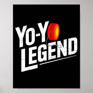 Poster Légende amusante de joueur de yoyo Performer de yo