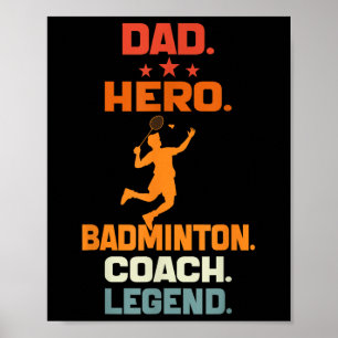 Poster Légende de badminton entraîneur de badminton héros