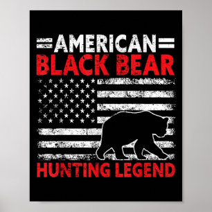 Poster Légende de chasse à l'ours noir américain USA Ours