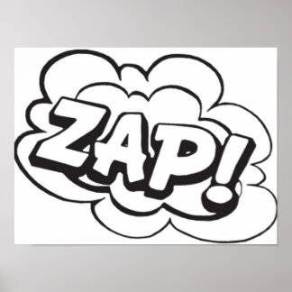 Poster Légende de livre de bande dessinée ZAP
