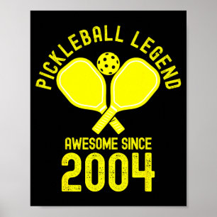 Poster Légende de pickleball génial depuis 2004 rétro 22è